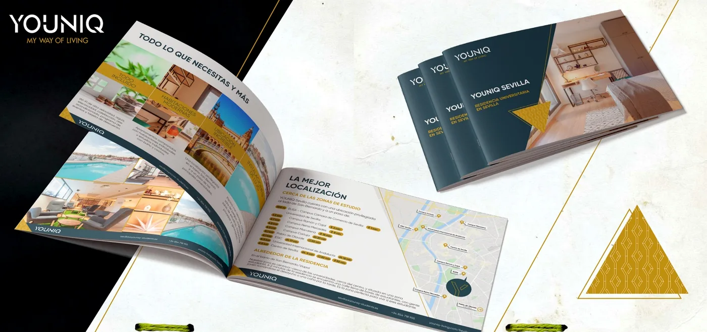 Diseño editorial y dossier comercial de Youniq