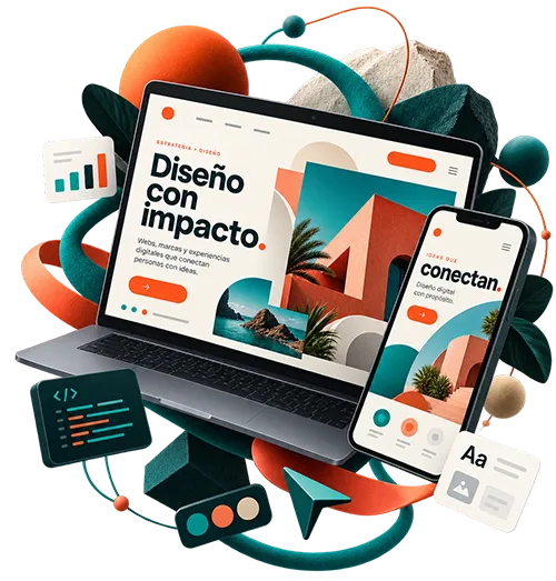 Composición creativa de diseño web responsive