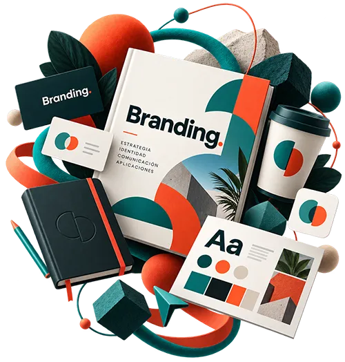 Composición gráfica de branding e identidad visual